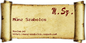 Münz Szabolcs névjegykártya